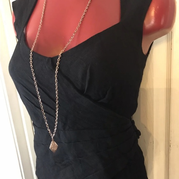 Anthropologie MAPLE Some Odd Rubies Black Drape Dress Size 2- Lined Peplum - Picture 10 of 12